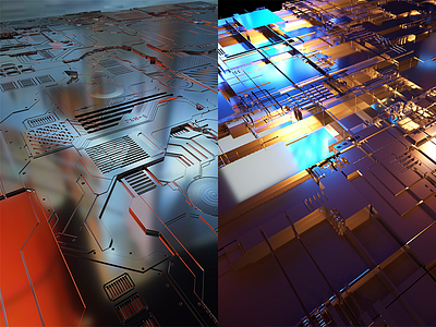 PCB Fast Rendering cinema 4d ，octane，jsplacement