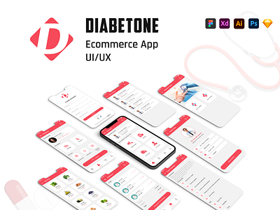 DIABETONE (Ecommerce App UI) app app ui design design diabetone ecommerce app design ecommerce app ui graphic design iconography illustration logo mobile app design typography ui ui design uiux user experience user interface ux