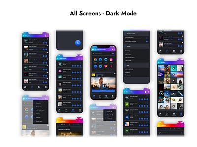 All Video Downloader - Dark Mode app app ui design dark mode design mobile app design ui ui dark mode ui design uiux ux