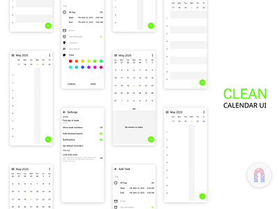 Clean Calendar UI design mobile mobile app mobile app design mobile design mobile ui ui