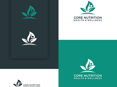 Core Nutrition Health Wellness art branding design icon illustration leaf logo nutrition simple logo typogaphy wellness logo