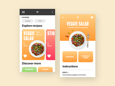 Daily UI Challenge - day #40 daily daily 100 challenge dailyui design flat logo minimal recipe recipe app simple ui web website