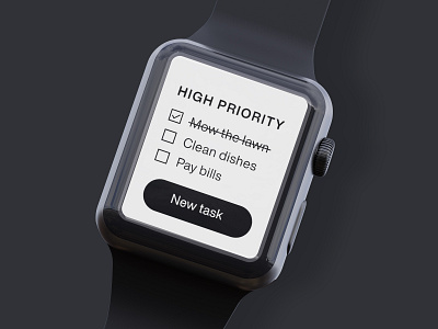 Daily UI Challenge - day #42 daily 100 challenge dailyui design flat minimal smartwatch task task list task management task manager tasklist ui