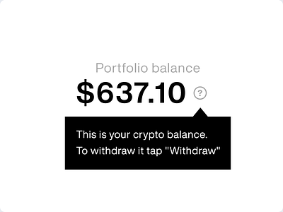 Daily UI Challenge - day #87 bitcoin crypto wallet cryptocurrency daily 100 challenge dailyui design flat minimal portfolio tips tooltip tooltips trading withdraw withdrawal