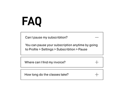 Daily UI Challenge - day #92 daily 100 challenge dailyui design faq flat frequently asked questions minimal question questions ui web