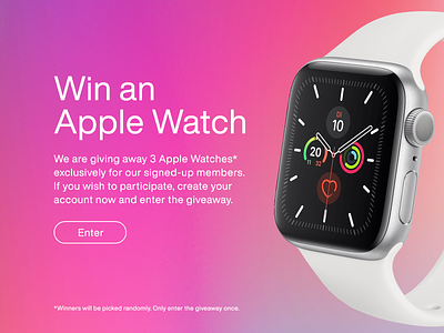 Daily UI Challenge - day #97 apple watch apple watch design daily 100 challenge dailyui design flat give away giveaway giveaways minimal smartwatch ui web
