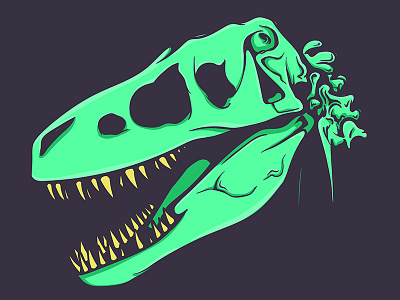 T-Rex Skull cintiq dinosaur illustration skeleton skull wacom