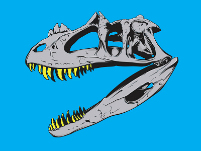 Ceratosaurus Skull cintiq cmyk dinosaur illustration skeleton skull wacom