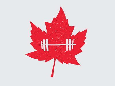 Canadian Lifting - Tshirt apparel brush canada design fitness leaf red tshirt vector