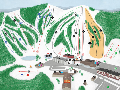 Horseshoe - Winter Resort Map design illustration map resort ski snowboard winter