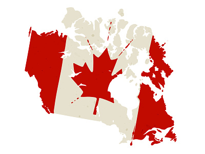 Canadian Land Mass 150 beige canada canadian dribbble map national red white