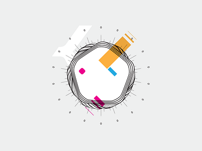 Composition one badge illustration vector