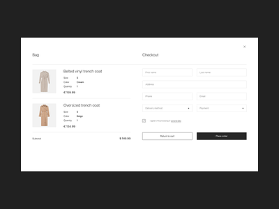 Lichi e-store checkout page clean design fashion minimal typography ui uidesign uiux ux uxdesign uxui web website
