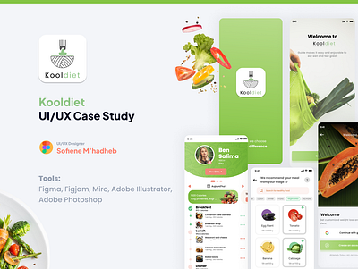 UI - UX case study - Healthy Food App app branding design logo ui ux