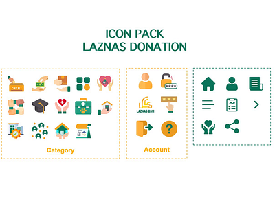 ICON PACK APP LAZNAS DONATION app branding design flat graphic design icon icon pack illustration ui ux vector