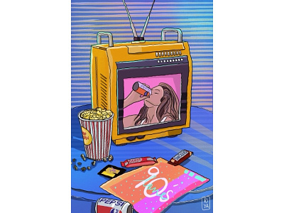 90’s love 90s art colorful design digital digital art digital illustration illustraion painting pop poster print vintage woman illustration