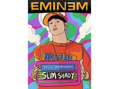 Eminent slim shady art artwork colorful design digitalart eminem illustraion music painting poster print rapper singer vibrant color