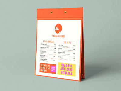 Patiala Rasoi menu brandng design food foodmenu logo menu menu design restaurant restaurant branding