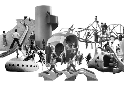 Les Espaces de Jeux - collage collage design graphic design