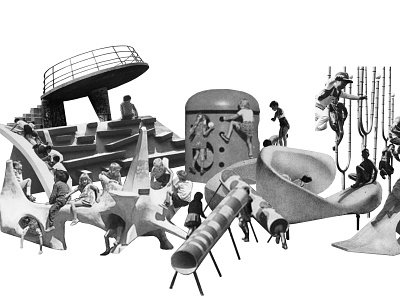 Les Espaces de Jeux - collage collage design graphic design illustration