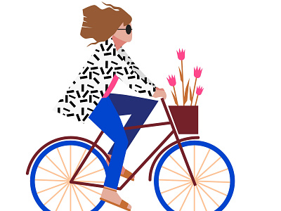 BIKER amsterdam art graphic design illustration vector woman