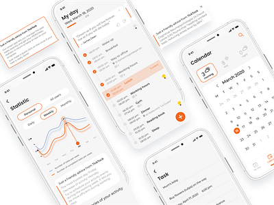 Time management app advice app calendar mobile mobile app task time time management ui ux