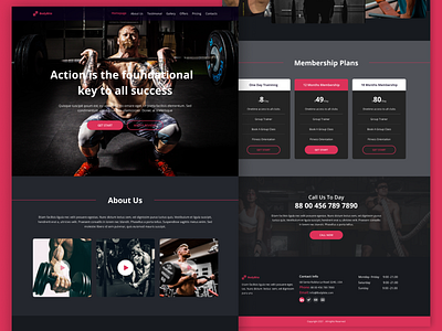 Gym Website Landing Page gym website landing page design psd design ui uidesign uiux uxdesign web template web ui