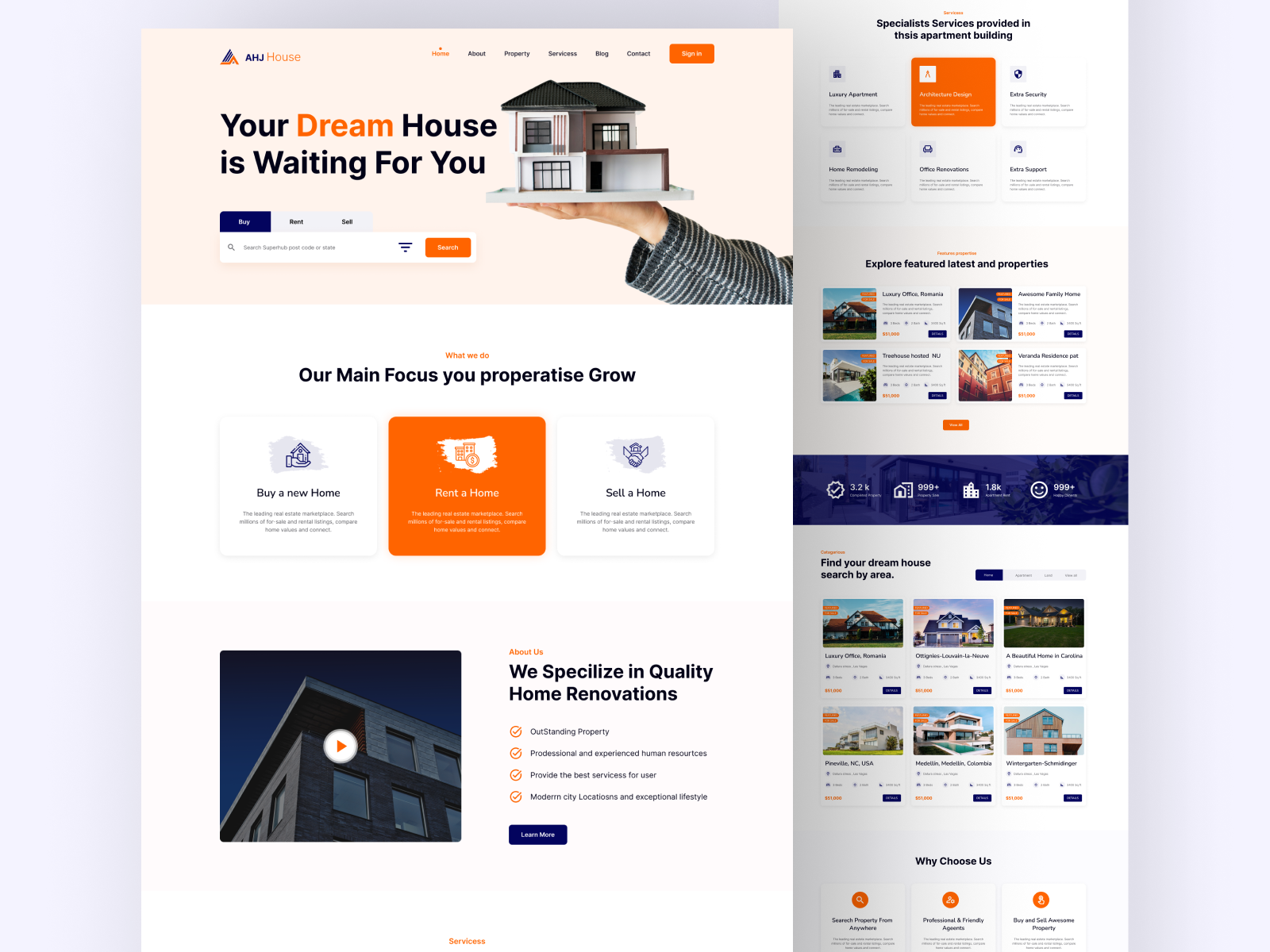 Real Estate Website design by Akram Hossain Jony on Dribbble