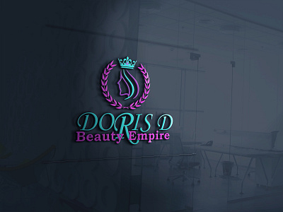 3d glass window logo mockup logo