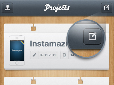 Projects app design ios iphone paper stitch texture ui