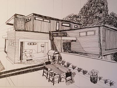 House 1 drawing drawing ink illustration