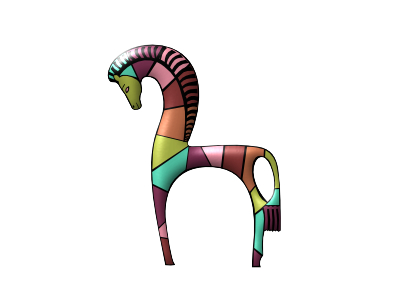 Horse Harlequin abstract animal colorful horse illustration