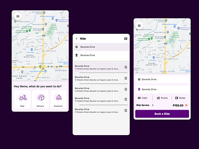 Transportation Booking Screens - Grid Study booking app graphic design mobile ui ui ux design