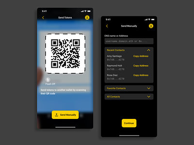 WIP Crypto Wallet #3 crypto currency crypto wallet figma made with figma qr code reader scan qr code send send crypto vector wallet