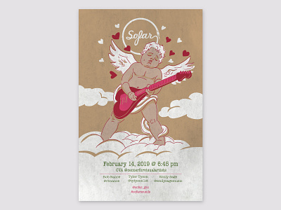Sofar Valentines Poster concert poster illustration poster art rock and roll valentines vector