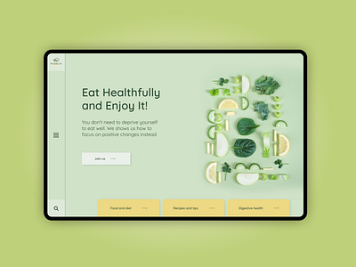 Healthy food design illustrator minimal ui ux vector web website