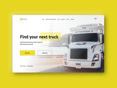 Truck UI design mainpage truck ui ux vehicle web