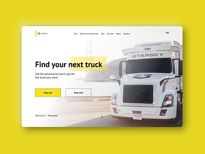 Truck UI design mainpage truck ui ux vehicle web