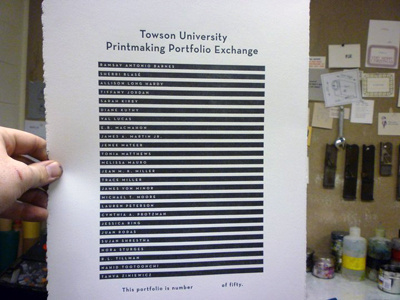 Letterpressed cover sheet: Finished! design ink letterpress polymer plate printmaking towson university typography vandercook