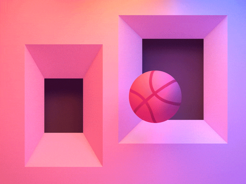 Hello Dribbble animation ball c4d debut dribbble first gif mg motion motion graphics pink shot