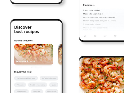 Recipes App aplication app appdesign design flat graphicdesign mobile mobile app mobile app design mobile ui mobiledesign typography ui uiux ux web design webdesign