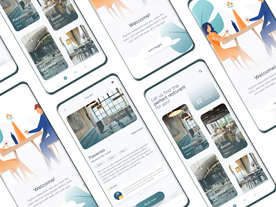Restaurant Booking App animation app app design appdesign application clean ui design designer icon illustraion mobile modern typography ui uiux ux web web design webdesign