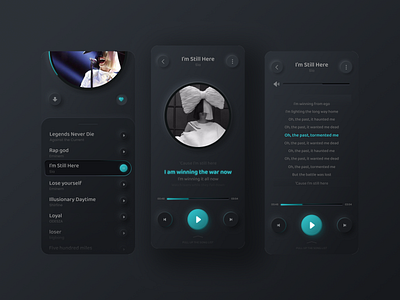 Music Plyer App app dark music player ui