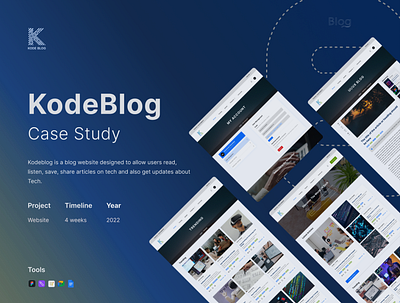 KodeBlog Case study adobe xd blog blogging case study design figma mobile mobile app design news and update tech ui ux website website design xddailychallenge