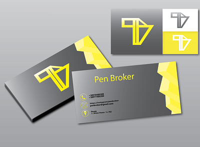 PB logo and business card 3d colors design gradient grey instagram location logo marks pb phone sadow type typography variations white yellow
