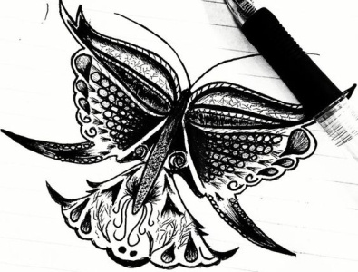 Butterfly 2d amazing art artwork butterfly creativity design draw graphic graphic design handdraw pencil pencils sketch