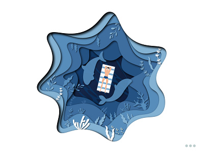 Deep Ocean Papercut abstract amazing art artwork creativity design graphic graphic design ocean papercut vector