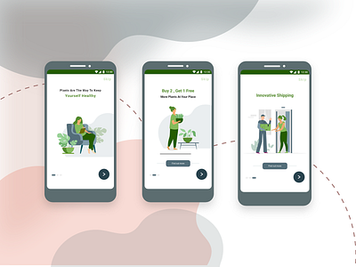 Android-Walkthrough Screens android android app android app design app design e comerce e commerce app e commerce design indoor plant interaction design ui ui design uiux