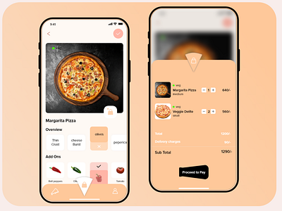 Pizza delivery app - UI design