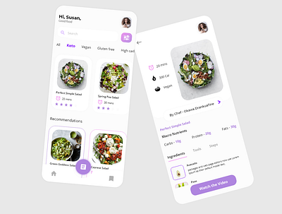 Diet recipe app app design designer food app interaction design ios app design recipe app ui ui design uiux